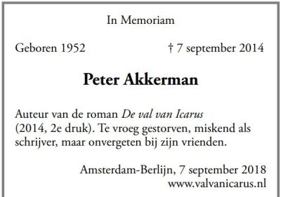 Peter Akkerman advertentie